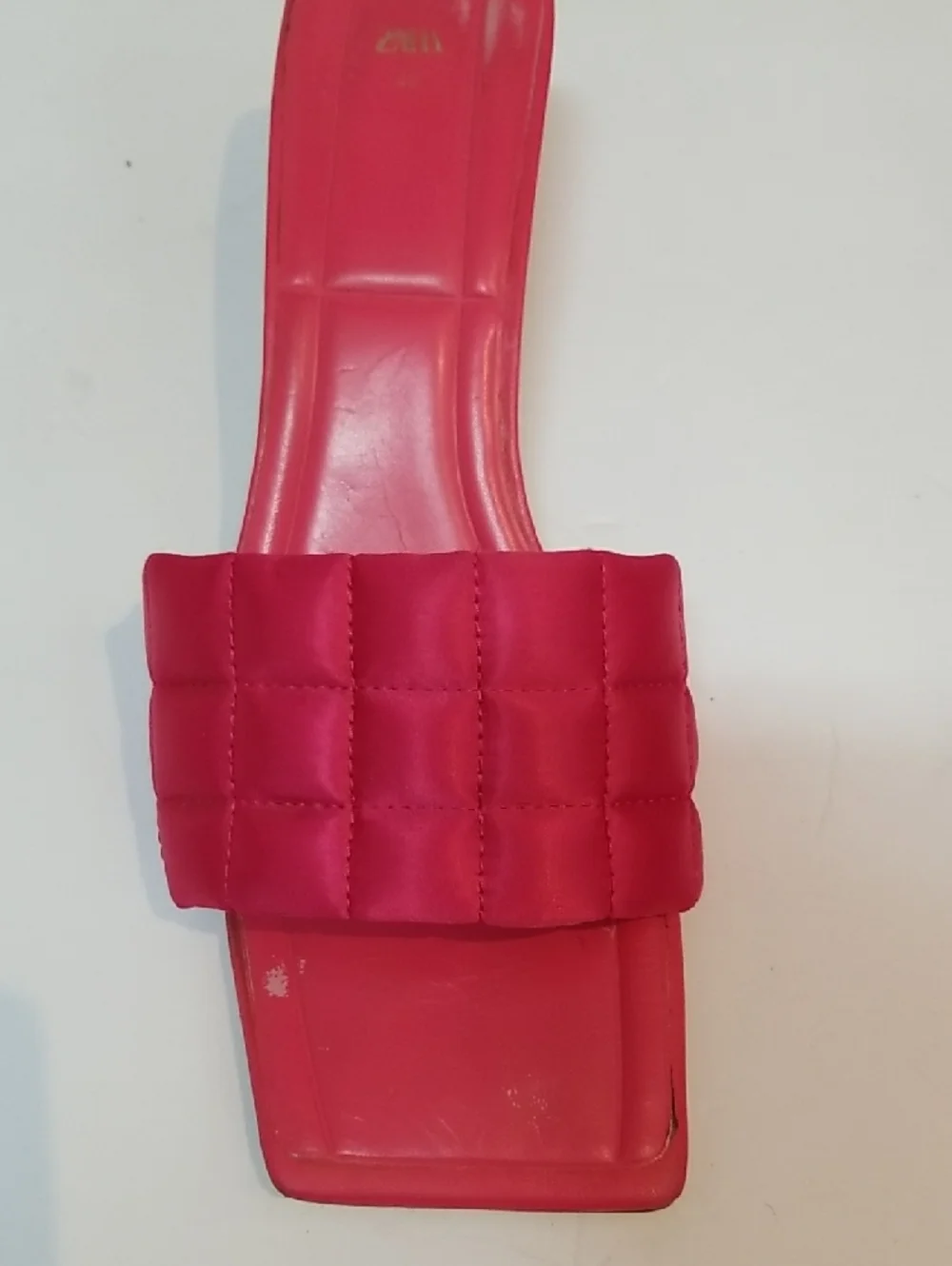 Zara Quilted Slide Sandals in Hot Pink - Picture 2 of 7